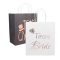 Λεπτομέρεια από τσάντες δώρου Team Bride και Team Groom με ροζ χρυσό για το γάμο - 22*19*9CM / Rose Gold Lettering Team Groom (Black)