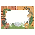 Cornice per foto primo compleanno tema Wild One con illustrazioni di animali della giungla - Stile Safari nella Giungla (Wild One)