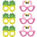 Set da 6 occhiali da festa tropicali con fenicotteri e ananas per eventi estivi in spiaggia - Stile Ananas E Fenicottero