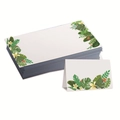 Tropical monstera leaf design greeting cards set with flat and folded gift cards - Green Leaf Tropical Plant Style