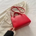 Elegant bright red leather crossbody bag with gold FASHION & BAGS logo detail - Red