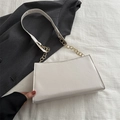Bolso de hombro blanco de piel sintética con cadena dorada mujer primavera 2024 - Blanco