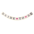 Eleganter weiß-goldener Bride To Be Banner mit rosa Herzen für Brautparty-Dekoration - Rosa Herz