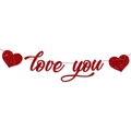 Κόκκινη γιρλάντα love you με γκλίτερ για τη διακόσμηση πάρτι την Ημέρα του Αγίου Βαλεντίνου - Love You Με Καρδιά