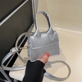 Mini borsa a mano argento metallizzato con tracolla rimovibile per uso a tracolla - Argento