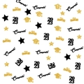 Confettis de remise de diplôme dorés et noirs avec étoiles, chapeaux et texte 2023 - Ensemble Éléments Complets Noir Or 2026