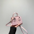Rosa gesteppte Mini-Handtasche mit doppelten Griffen und verstellbarem Riemen - Rosa