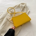 Sac sous le bras minimaliste jaune vif en similicuir avec bandoulière à nœud tendance - Jaune