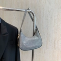 Borsa hobo scintillante con paillettes argento e dettagli dorati su gruccia - Grigio