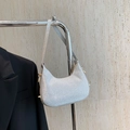 Borsa a spalla argento scintillante con paillettes a forma di luna crescente - Argento