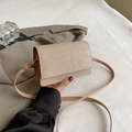 Sparkly champagne gold sequin crossbody bag with adjustable strap for women - Gold
