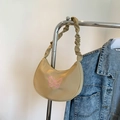 Sac bandoulière beige brodé papillon avec bandoulière froncée pour femme - Kaki