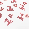 Pink glitter Mr & Mrs confetti with diamond shapes for wedding party table decorations - Rose Gold Mr&Mrs and Diamonds