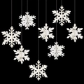 Set di decorazioni natalizie con fiocchi di neve 3D in carta bianca da appendere in casa - Decorazioni Fiocco di Neve 3D Bianco (Stile Cucito)