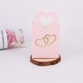 Rosa Geschenkbox mit goldenem Herzaufdruck und herzförmigem Griff für Süßigkeiten - Rosa Goldgeprägt