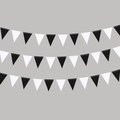 Minimalist black and white triangular pennant banner for festive party decorations - Black & White Style