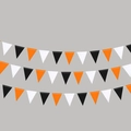 Halloween triangle bunting garland flags in orange black and white for party decor - Black White and Orange Style
