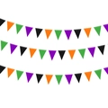 Festive Halloween triangular pennant banner in orange, black, purple, and green colors - Black Orange Green and Purple Style