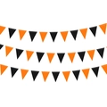 Festive Halloween orange and black triangular bunting banner flags for party decoration - Black and Orange Style