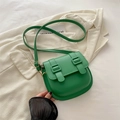 Mini bolso de silla verde hierba en cuero PU con herrajes dorados y estilo macaron - Verde
