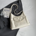 Borsa tote minimalista bianco crema con dettaglio fiocco e tracolla regolabile - Standard / Bianco Sporco