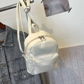 Eleganter weißer Mini-Rucksack aus PU-Leder mit Doppelreißverschluss für Damen im Alltag - Basisstil / Weiß