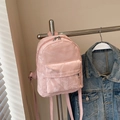 Mini fluwelen rugzak in lichtroze marmertextuur met zilverkleurige metalen ritsdetails - Basis stijl / Roze