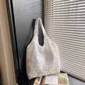 White canvas tote bag featuring exquisite 3D butterfly lace embroidery and floral patterns - Off White