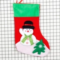 Calza di Natale decorativa con applicazione pupazzo di neve e polsino in velluto a coste - Pupazzo di Neve