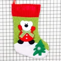 Calza di Natale in velluto a coste con ricamo a forma di orso e decorazione per albero - Stile orso