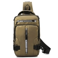 Sac de poitrine imperméable vert olive polyvalent avec bandoulière réglable - Kaki