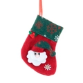 Thick vintage Christmas stocking with 3D Santa Claus figure and hanging ribbon - Santa Claus