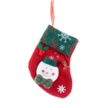 Thick vintage Christmas stocking featuring a 3D snowman with red and green knit pattern - Snowman
