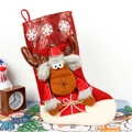 Großer Weihnachtsstrumpf mit 3D-Rentierfigur und Schneeflocken für Geschenktüten - Hirsch