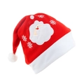Rote Weihnachtsmütze aus Samt mit Weihnachtsmann-Stickerei und weißem Plüschsaum - Weihnachtsmann