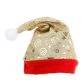 Festliche Weihnachtsmütze mit goldenen Sternen und weichem weißem Plüschrand auf Rot - Stil B / Gold