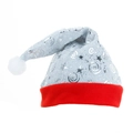 Weihnachtsmütze aus silbernem Netzstoff mit rotem Samtrand und Sternenmuster - Stil C / Silber