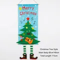 Striscione natalizio con albero che suona la chitarra e gambe lunghe 40x115cm - Modello albero di Natale