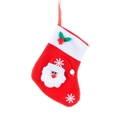 Calza di Natale con pupazzo di Babbo Natale 3D e decorazioni di fiocchi di neve ricamati - Stile Babbo Natale 3D Calza Rossa (16)