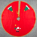 Gonna per albero di Natale rossa 90cm con applique di Babbo Natale e bordo giallo - Modello C Copribase Per Albero Di Natale Con Finiture Dorate Adatto A Donne Anziane.