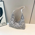 Borsa a tracolla leopardata alla moda con spallina larga per il pendolarismo autunnale - Bianco