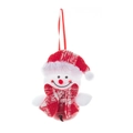 Décoration de Noël bonhomme de neige en peluche avec clochette rouge et étoiles découpées - Bonhomme de Neige