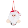 Ornamento di Babbo Natale con cappello scozzese rosso e campanella in metallo bianco - Campana Bianca Babbo Natale Rosso