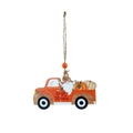 Ornamento in legno con camion autunnale, gnomo, zucche e scritta Give Thanks - Camion dello Gnomo
