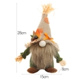 Harvest festival gnome plush doll with burlap hat and maple leaf, size 28x15x8cm - Short Leg with Beard