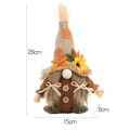 Harvest gnome plush figurine with sunflower and burlap details, dimensions 28x15x8cm - Short Leg with Braids