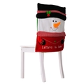 Kerststoelhoes met sneeuwpopontwerp en een zakje voor brieven aan de Kerstman - Envelop Stoelhoes - Sneeuwpop