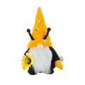 Bee gnome plush with yellow knit hat, white beard, and sunflower for spring decor - Male Style (With Sunflower)