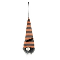Halloween Gnom Anhänger mit orange gestreifter Mütze und schwarzem Fledermausdekor - Oranger Stil
