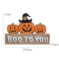 Halloween wooden pumpkin block decor with black witch hat and BOO TO YOU text - Pumpkin Pattern